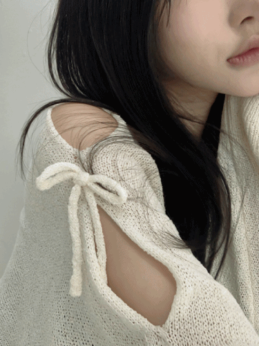 더블 어깨리본트임 루즈핏니트 knit - 5color