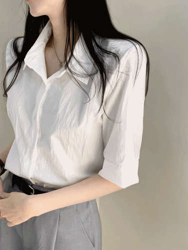 [국내제작] 봄여름 바스락 루즈핏 5부소매 남방셔츠 nb (6color)