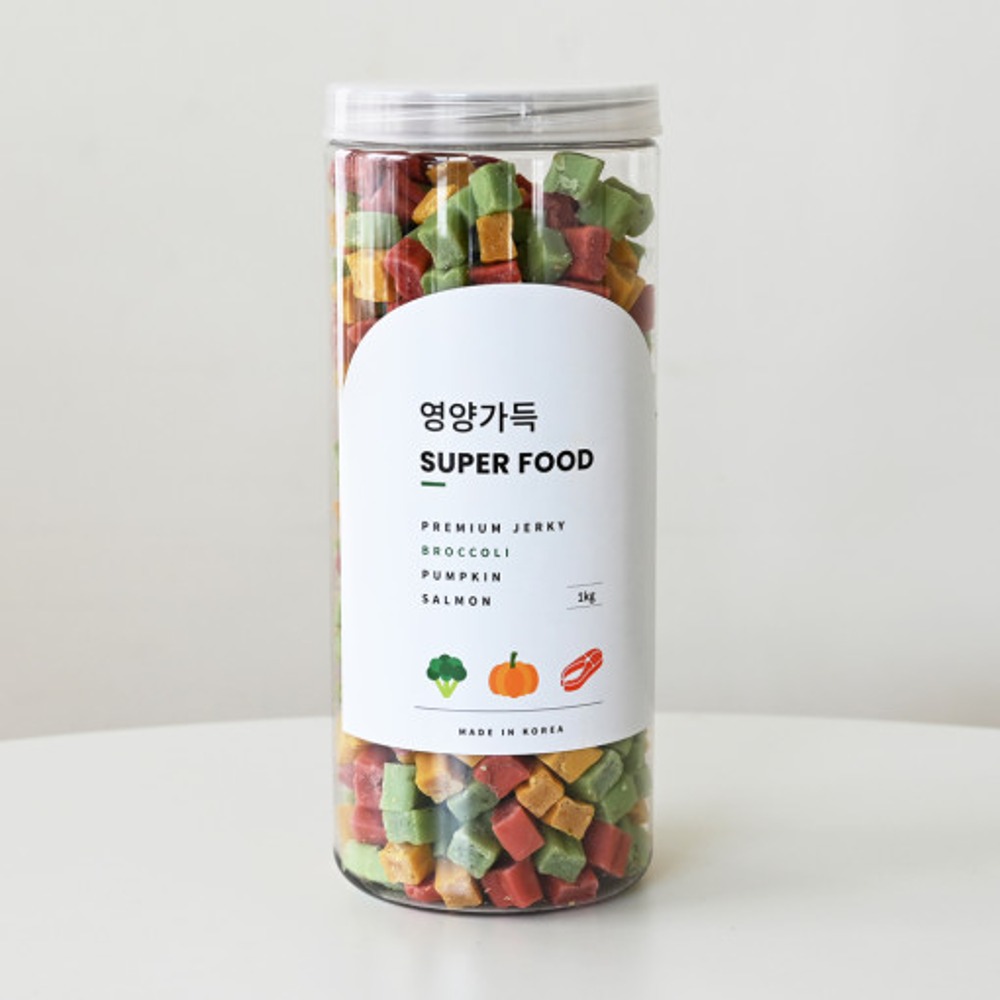 제로랩스 영양가득 져키 1kg 브로콜리 단호박 연어