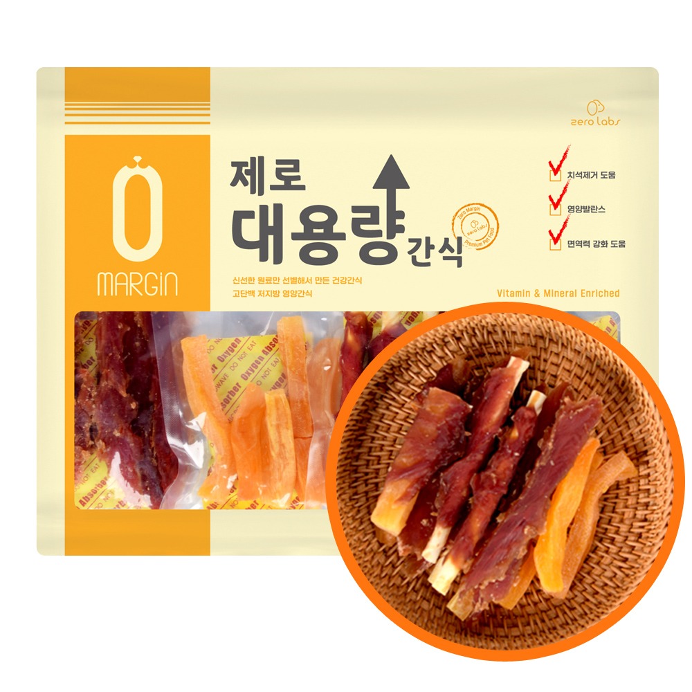 영마진 대용량 강아지간식 오리종합사사미 400g