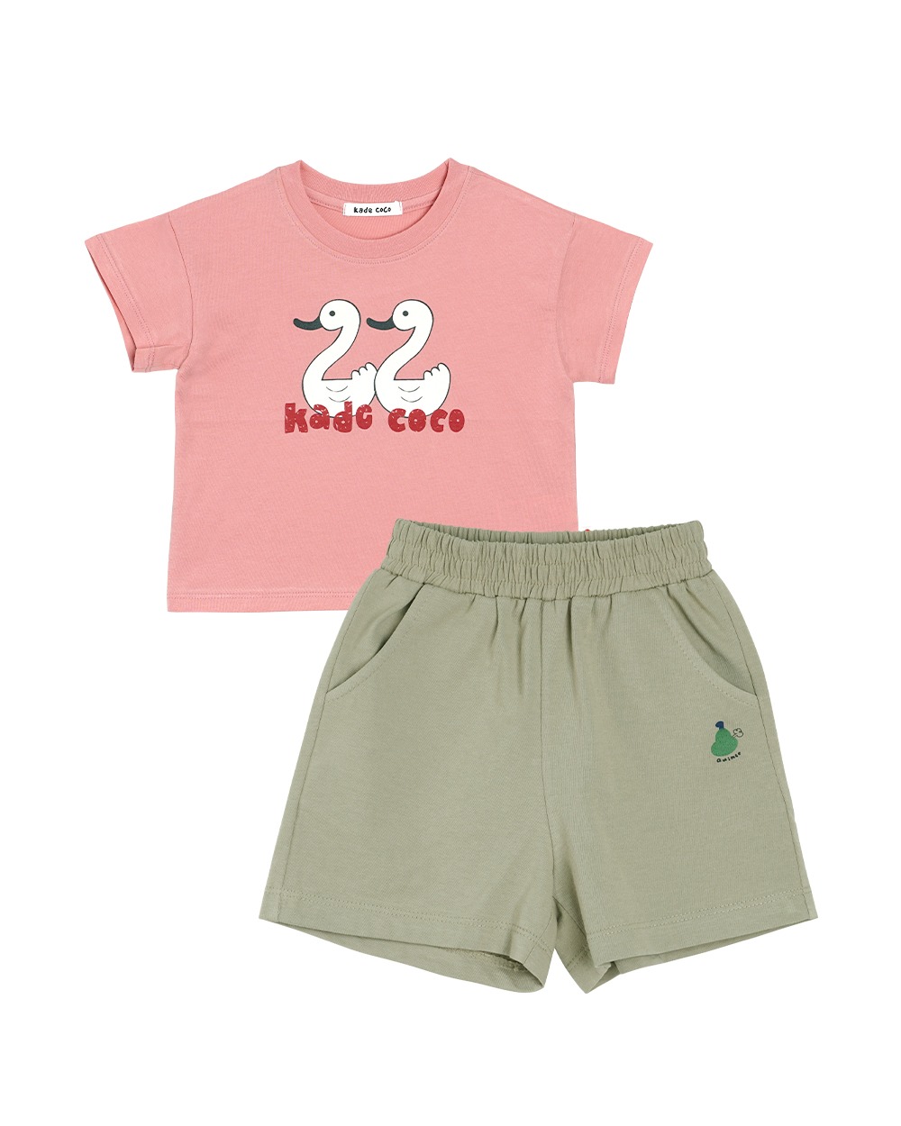 Canard Short Sleeve T-shirt BB Pink + Melida Pants Green SET - 마르마르