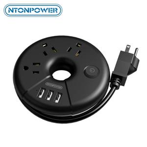 해외 무료배송 Ntonpower odr 소형 휴대용 usb 여행 전원 스트립 미국 플러그 소켓 과부하 보호 3ac 콘센트 3 usb 스마트 충전 포트