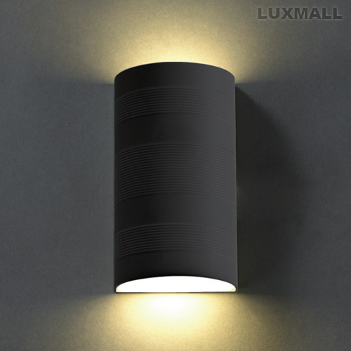LED 8W 반원 방수형 벽등 블랙