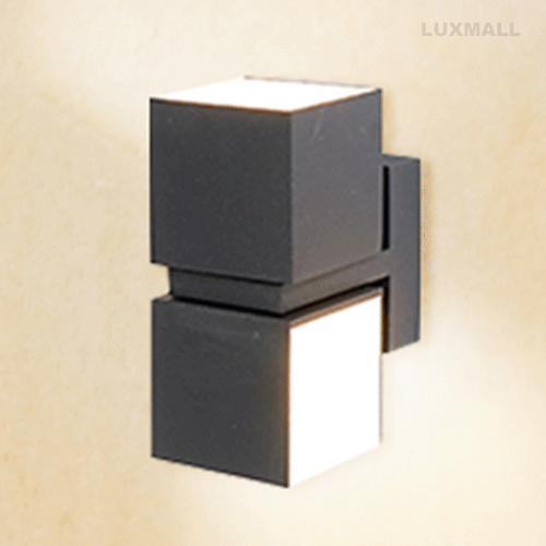 LED 12W 큐비 사각 2등 벽등 (실내/외부 겸용).
