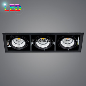 LED COB 90W,150W 30-3 사각 3구 매입등 흑색(490x170)