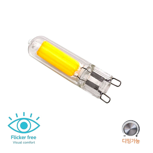 룩스램 디밍 LED G9 220V 4.5W 플리커프리 조광 밝기조절 핀전구 미니램프