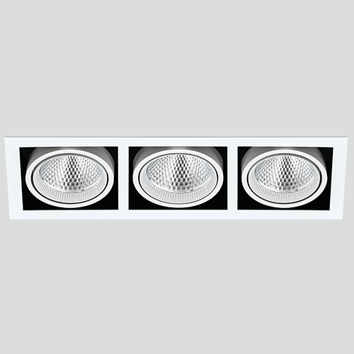 LED COB 멀티네오 사각 3등 매입 백색,흑색 (타공:480x160)