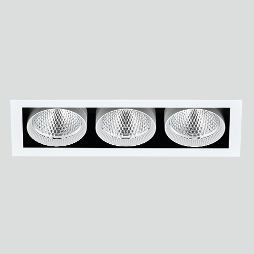 LED COB 멀티네오 사각 3등 매입 백색,흑색 (타공:405x145)