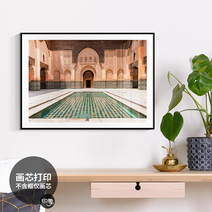 모로코 모자이크 건축사진 현대식 인테리어 액자 북유럽풍 거실 서재 복도 걸이 액자