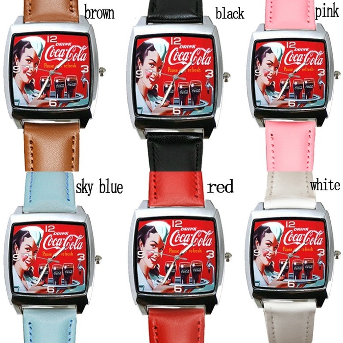 코카콜라 복고풍 소녀 기념 전자 시계 코카콜라 패션 시계 만화 시계 주변 기기