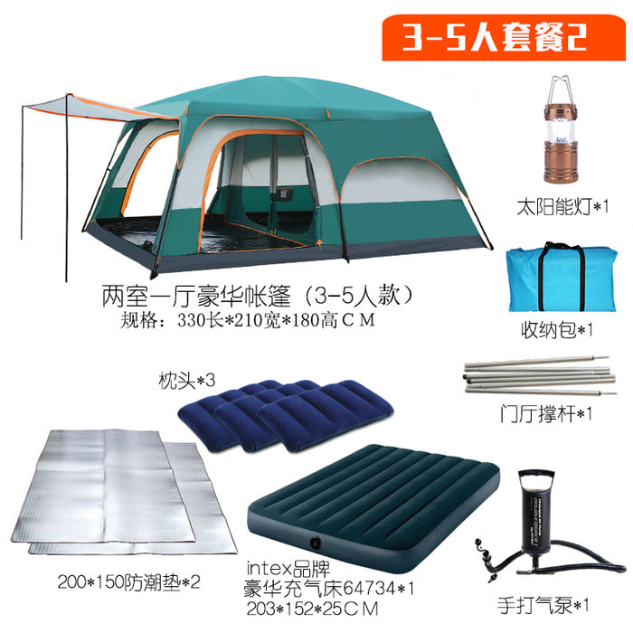 낙타 야외 2 베드룸 2 베드룸 1 거실 방우 텐트 캠핑 6-5-8-10-12 두꺼워 캠핑 텐트