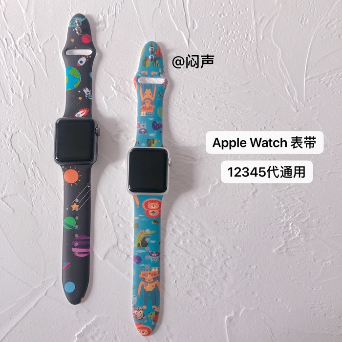 iwatch 스트랩 크리 에이 티브 애플 시계 스트랩 12345 세대 만화 실리콘 페인트 스트랩