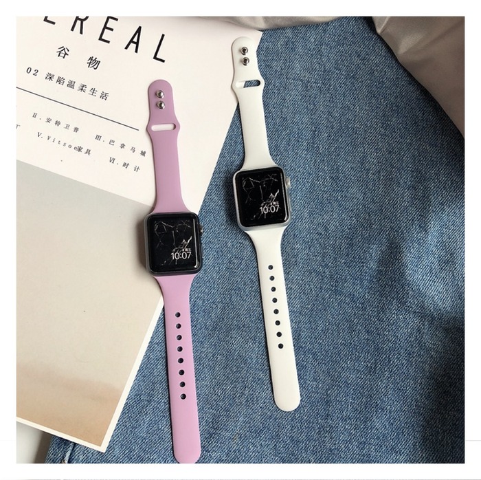 Apple Watch 소형 스트랩 1/2/3/4 세대 고급 실리콘 스포츠 iwatch5 스트랩 간단하고 섬세한 소녀에게 적합