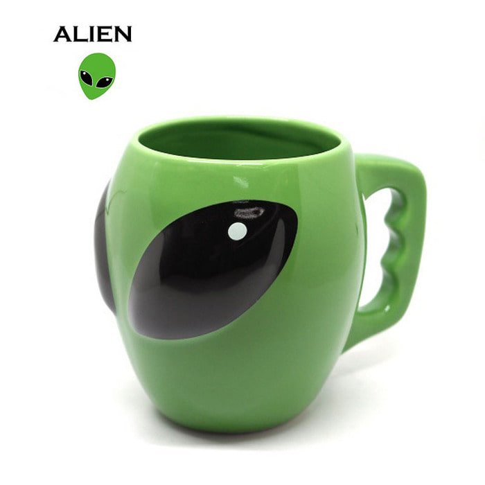 놀라운 외계인 외계인 세라믹 머그잔 외계인 녹색 선물 컵 바 레스토랑 장식 컵 선물