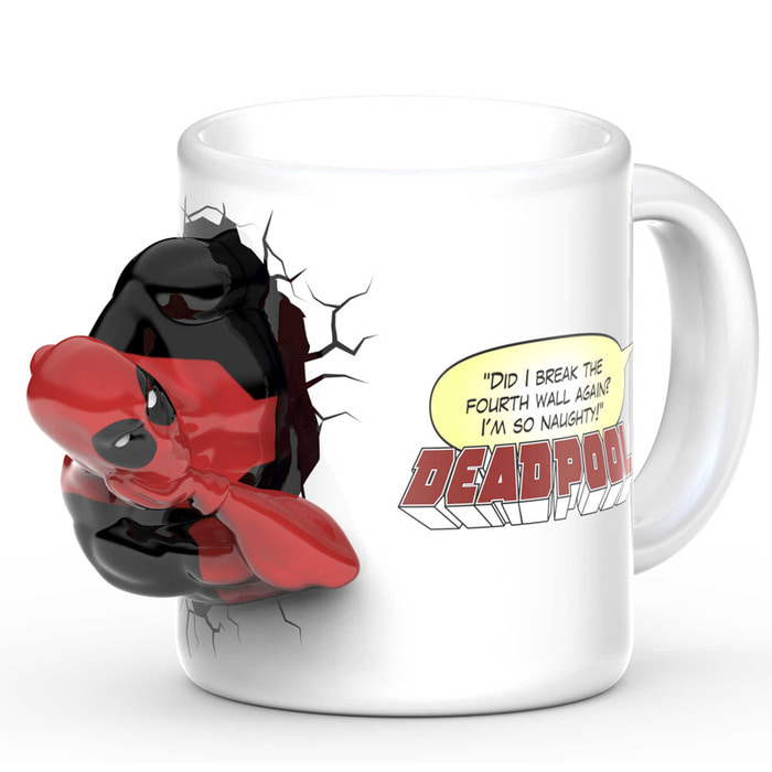 슈퍼 히어로 시리즈 새로운 입체 데드 풀 헤드 세라믹 머그잔 커피 컵 3D 입체 만화 머그잔
