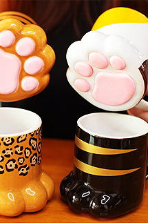 발바닥 머그컵, 고양이 머그컵, 동물 머그컵, 특이한 머그컵, 머그컵 선물