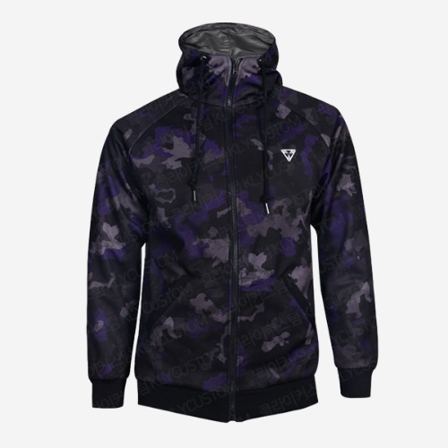 [낚시의류] 포그카모퍼플 YK 바람막이 안감 풀집업후드 Fishing Windbreakers - Camo Purple