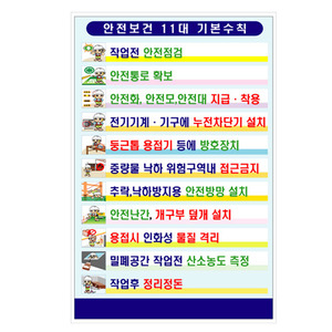 안전보건 11대 기본수칙 안전표지판