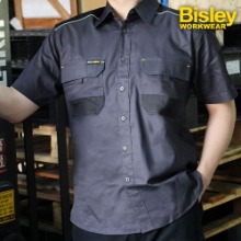 비즐리 워크웨어 남성 반팔 셔츠 bisley BS1133  플렉스 앤 무브 메케니컬 스트레치