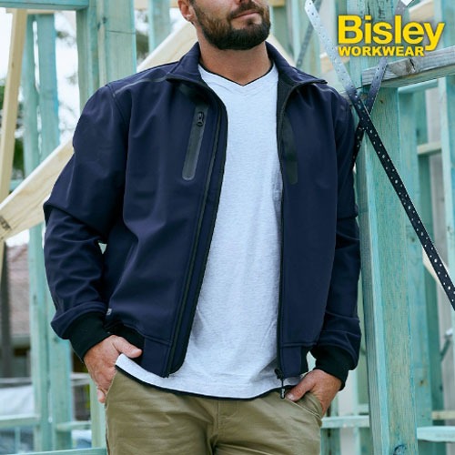 비즐리 워크웨어 남성 재킷 상의 작업복 bisley BJ6960 프리미엄 소프트 쉘 봄버 재킷