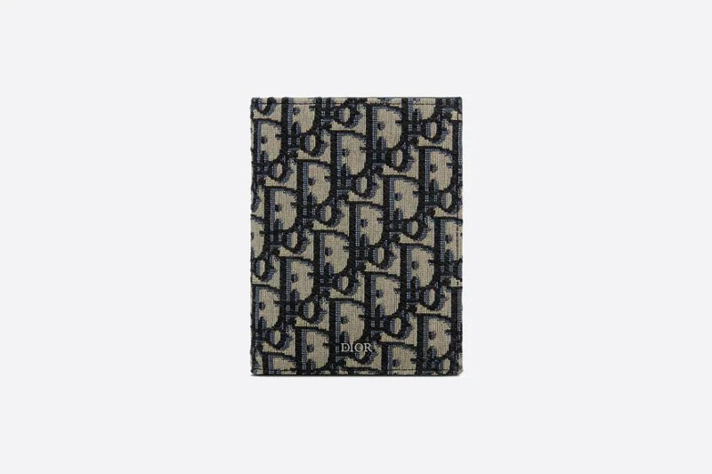 디올 여권 커버 베이지 &amp; 블랙 Dior Oblique 자카드 2ESPH012YSE_H05E