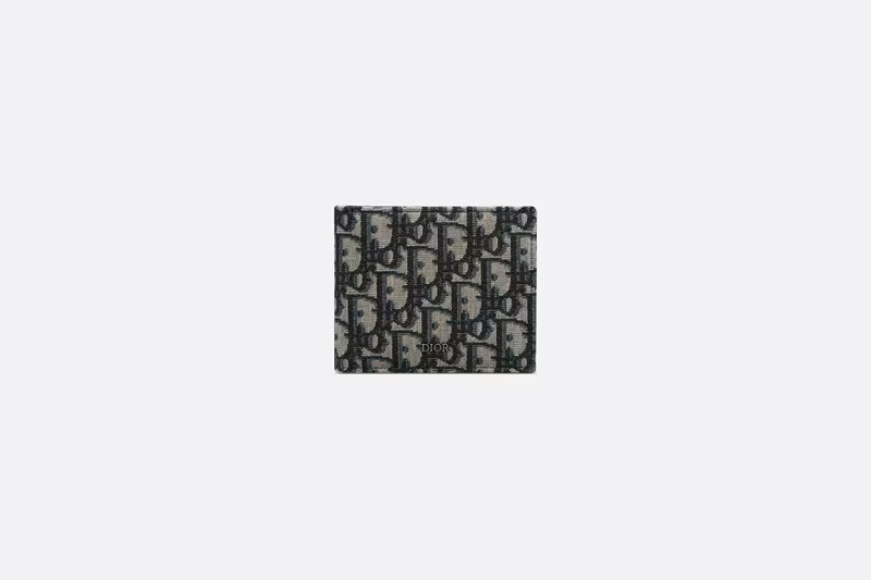 디올 컴팩트 지갑 베이지 &amp; 블랙 Dior Oblique 자카드 2ESBH078YSE_H05E