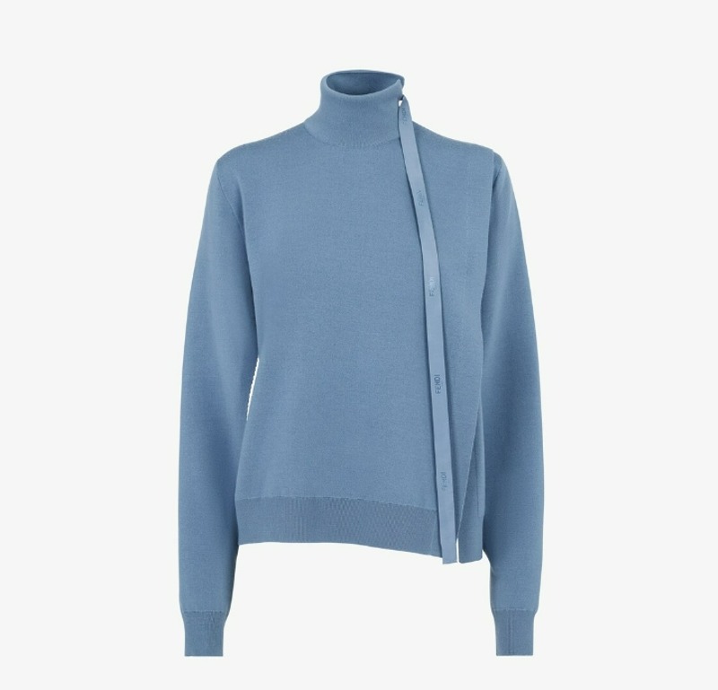 펜디 스웨터 블루 컬러의 울 스웨터 FZX972ANJKF1KE5