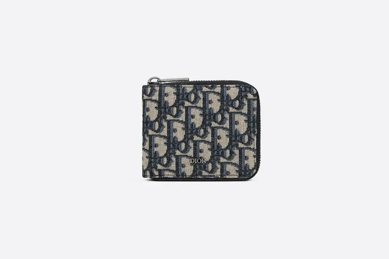 디올 지퍼 지갑 베이지 &amp; 블랙 Dior Oblique 자카드 2ESBC092YSE_H05E