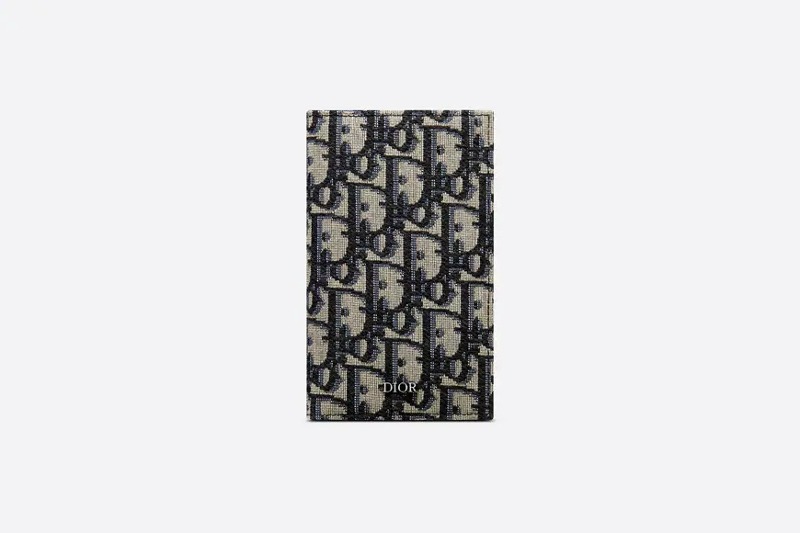 디올 2단 롱 카드 지갑 베이지 &amp; 블랙 Dior Oblique 자카드 2ESCH147YSE_H05E
