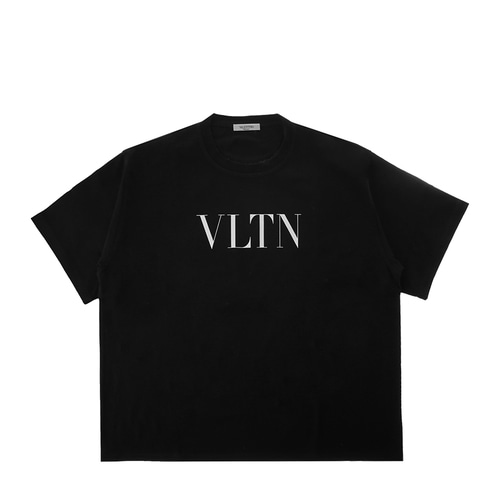 [발렌티노]21SS VV3MG03S 72C 0NI 블랙 VLTN 로고 오버사이즈 남성 반팔 티셔츠