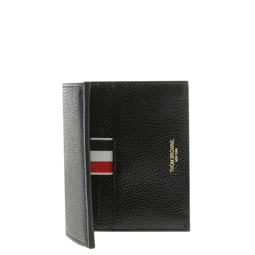 [톰브라운]21SS MAW021L 00198 001 블랙 페블레더 플랩 삼선 카드지갑