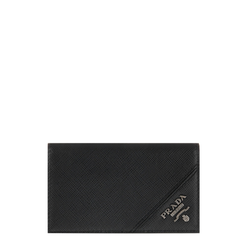 [프라다]21SS 2MC122 QME F0002 블랙 사피아노 엣지로고 카드지갑