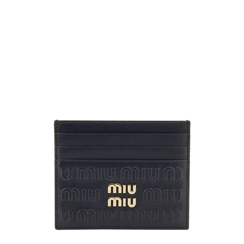 [미우미우]23SS 5MC002 2F5X F0216 네이비 레더 엠보로고 카드지갑