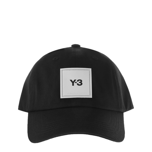[와이쓰리]23SS HF2143 BLACK 블랙 스퀘어 로고 패치 볼캡 모자