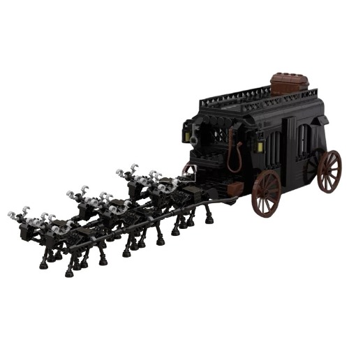 레고 크리에이터 호환 신제품 Medieval Prisoner Carriage 중세 해골 죄수 마차 MOC-95438 창작