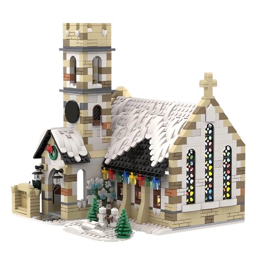 레고 크리에이터 호환 Country Church In Snow Modular 눈 속의 컨트리 교회 모듈러 MOC-147549 창작