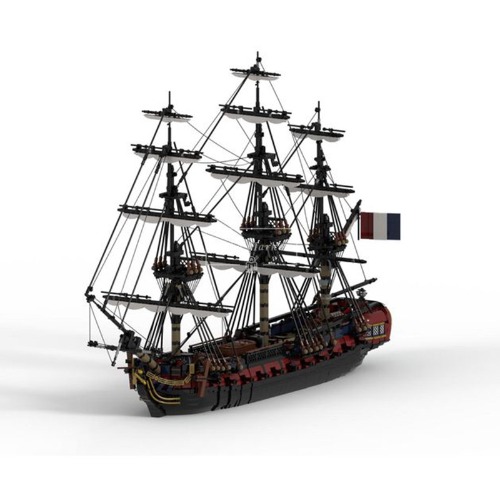 레고 크리에이터 호환 French Frigate &quot;L&#039;Emeraude&quot; 프랑스 호위함 대형 선박 MOC-144875 신제품 창작