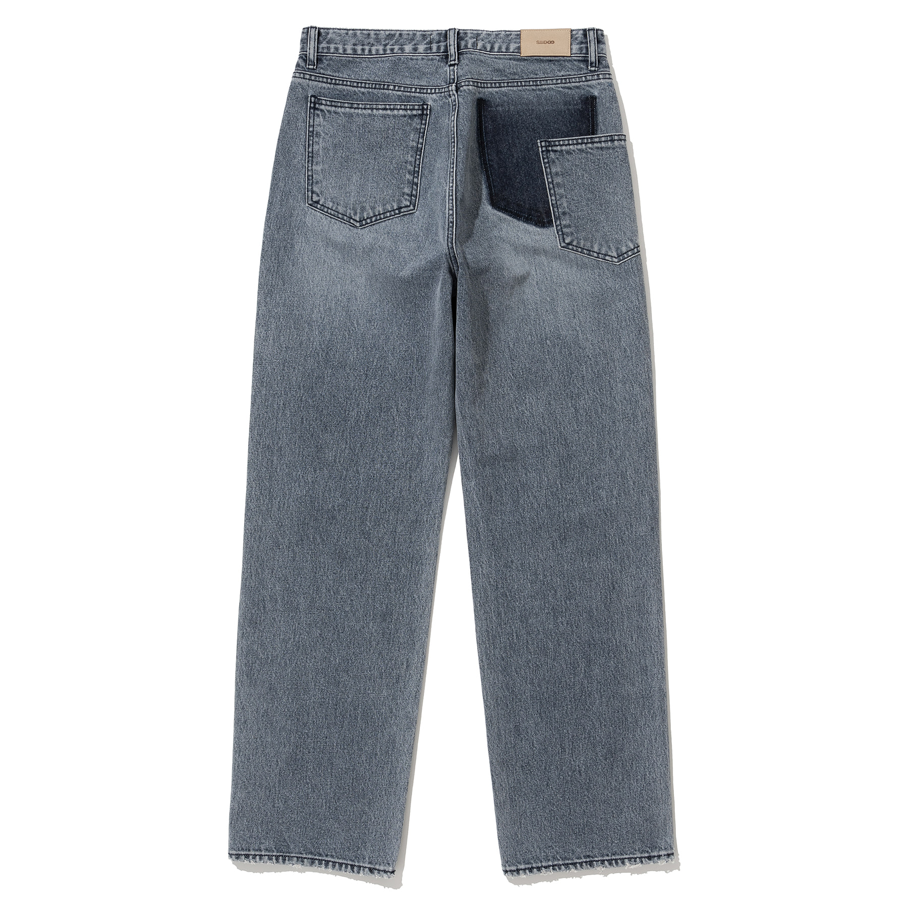 [MASCULINE LINE] UNFIXED POCKET DAMAGED WASHED DENIM JEANS #1