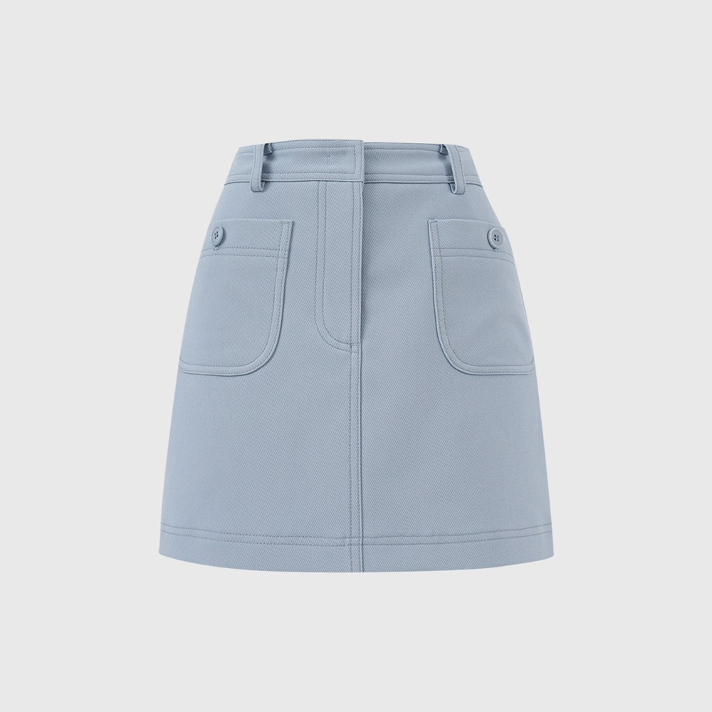 블루 콜린 스티치 미니 스커트 / BLUE COLIN STITCH MINI SKIRT