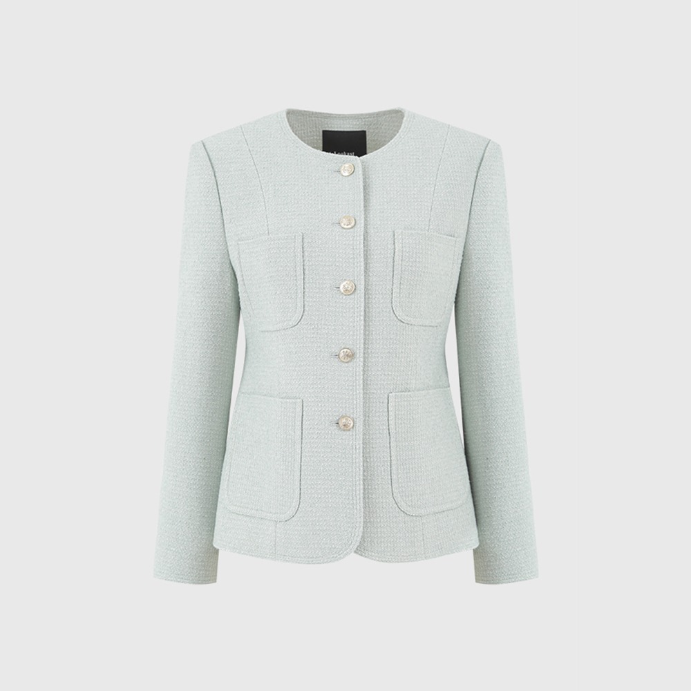 민트 테레이 스티치 트위드 자켓 / MINT TERREY STITCH TWEED JACKET