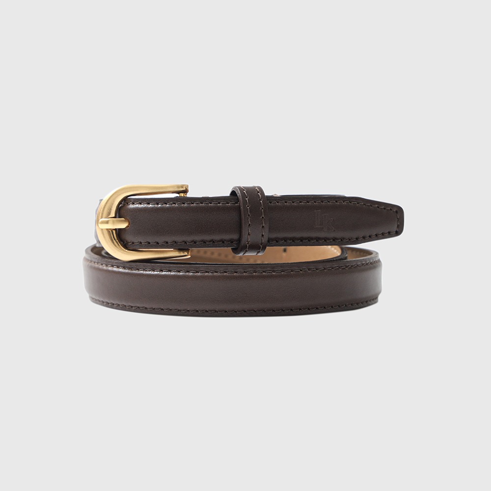 다크 브라운 제이드 레더 벨트 / DARK BROWN JADE LEATHER BELT