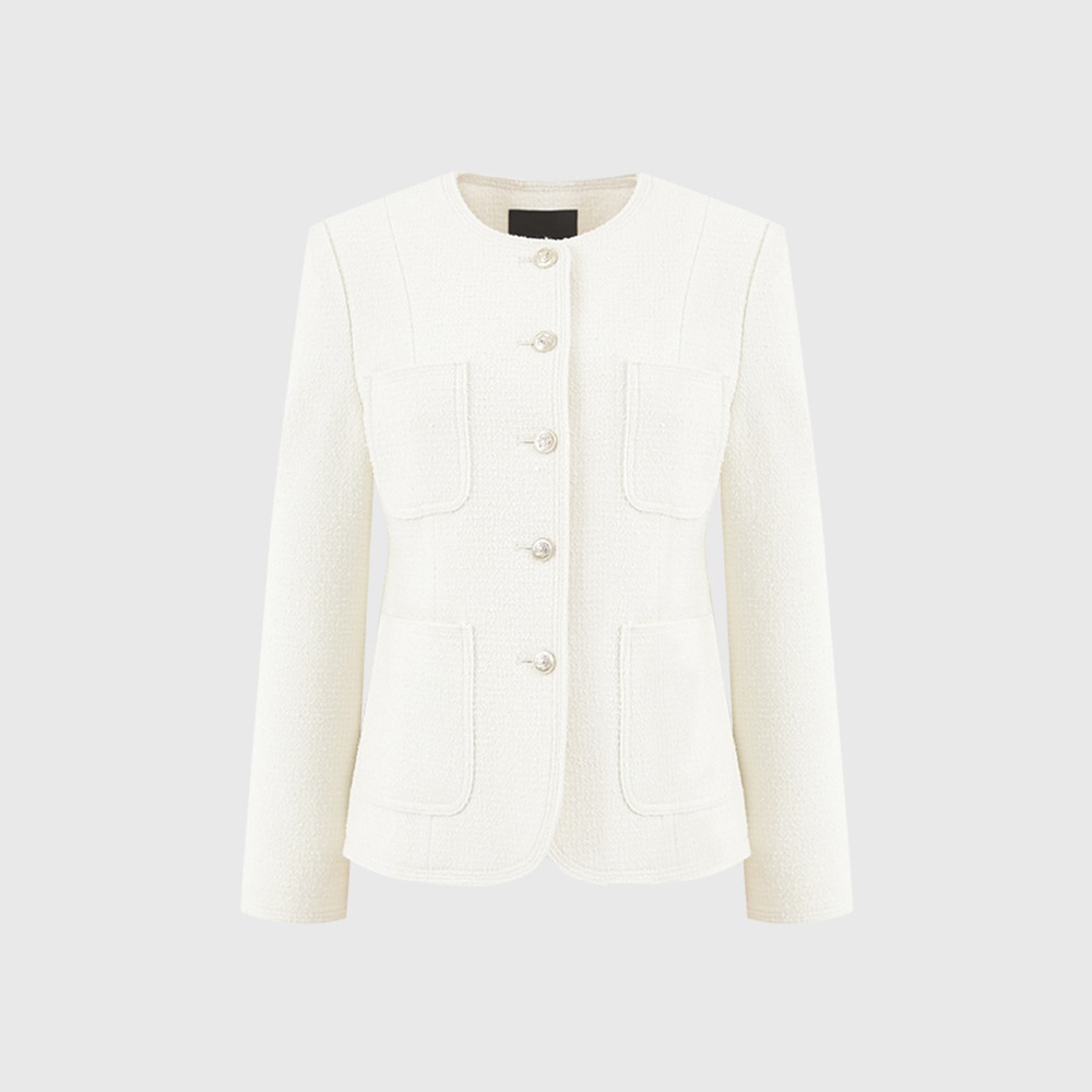 아이보리 테레이 스티치 트위드 자켓 / IVORY TERREY STITCH TWEED JACKET