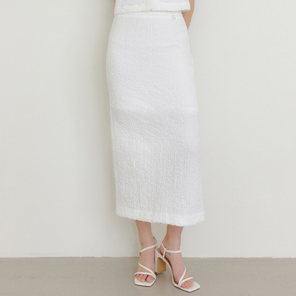 브리트니 윙클 미디 스커트_화이트 / BRITNEY WRINKLE MIDI SKIRT_WHITE