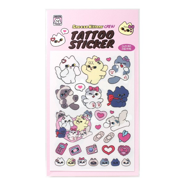 Snooze Kittens® Crew Heart Tattoo Sticker