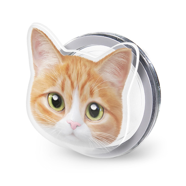 Hobak the Cheese Tabby Face Acrylic Magnet Tok (for MagSafe)