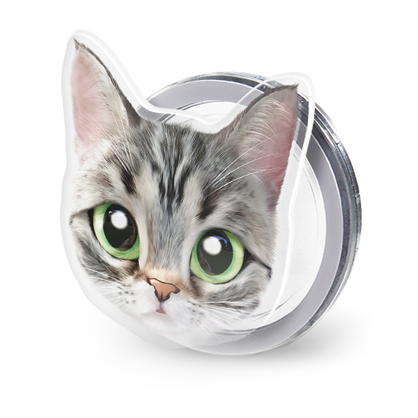 Momo the American shorthair cat Face Acrylic Magnet Tok (for MagSafe)