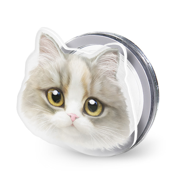 Salgu the Selkirk Rex Face Acrylic Magnet Tok (for MagSafe)