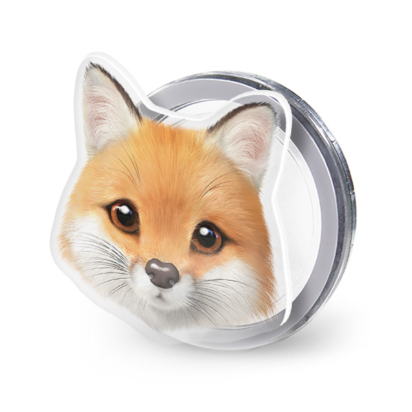 Maple the Red Fox Face Acrylic Magnet Tok (for MagSafe)
