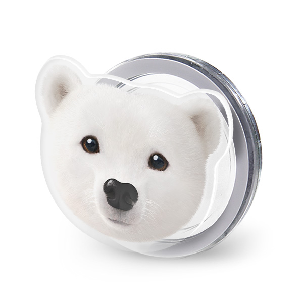 Polar the Polar Bear Face Acrylic Magnet Tok (for MagSafe)