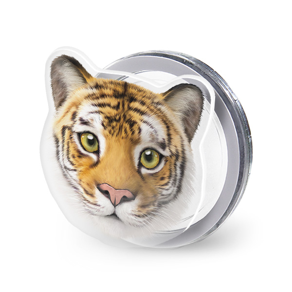 Tigris the Siberian Tiger Face Acrylic Magnet Tok (for MagSafe)